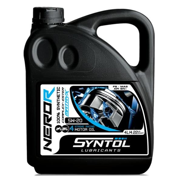 SYNTOL NERO-R 4T 5W-20 Fully Synthetic Racing Motorcycle Engine Oil JASO MA2 4L
