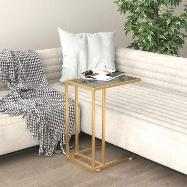 Berkfield Computer Side Table Black 50x35x65 cm Tempered Glass
