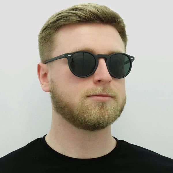 Oliver Peoples Sunglasses Gregory Peck 5217 1031/P2 Matt Black Midnight Express Polarized VFX