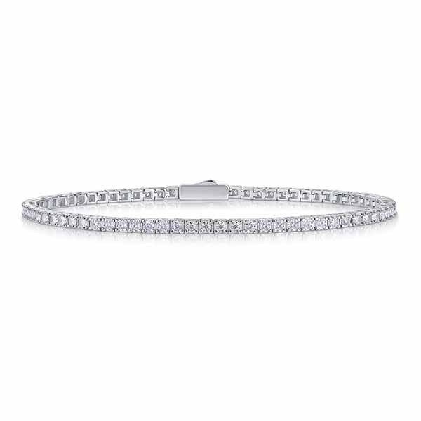 Leaper S925 Sterling Silver Moissanite Tennis Bracelet