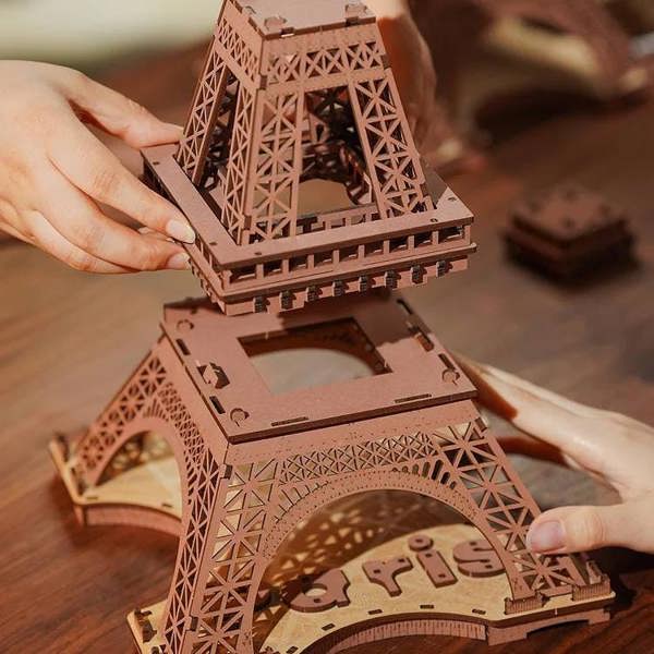 Dyzi 164 Piece Eiffel Tower 3D Wooden Puzzle With Light