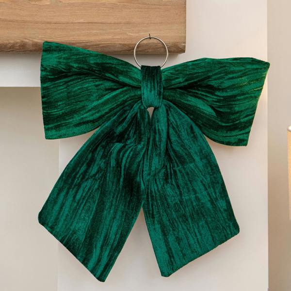 Samuel Alexander 44cm x 45cm Emerald Green Velvet Christmas Bow