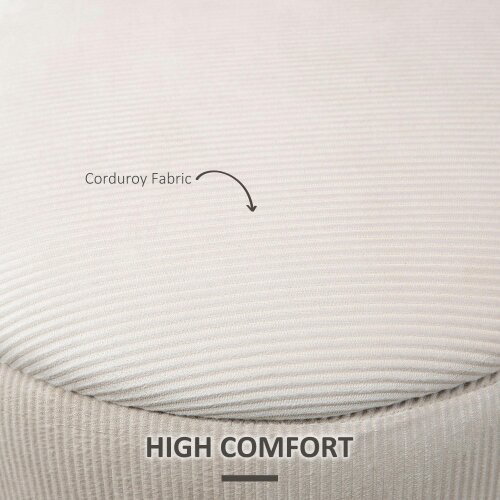 Wyld Haus Vivalepa Set Of 2 Fabric Cream White Round Storage Ottomans With Removable Lids