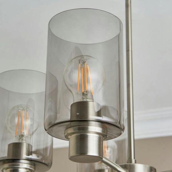 Pagazzi Lighting Kingsholm 5 Light Satin Nickel Semi Flush Ceiling Light