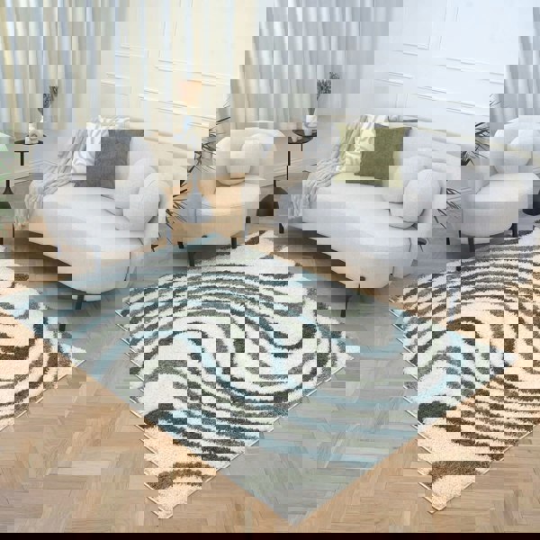 Moodi. Myshaggy rug, Striped design, 30 mm plush pile, easy maintain | THE RUGS