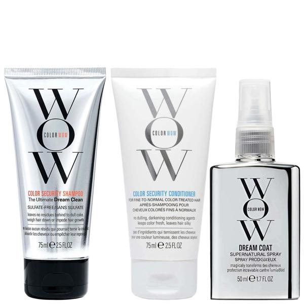 Color Wow  Trio: Color Security Shampoo 75ml, Dream Coat Supernatural Spray 50ml & Color Security Conditioner for Fine to Normal Hair 75ml