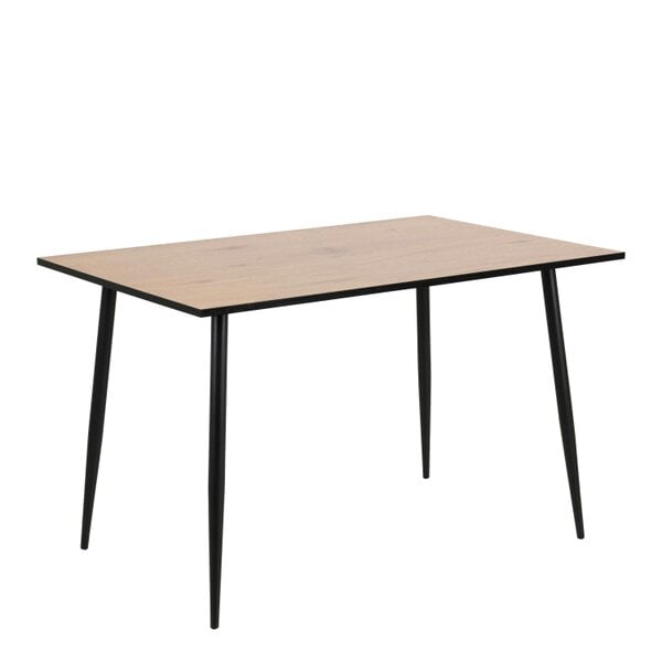 Wyld Haus Venice 6 Seater Rectangular Wild Oak Effect Dining Table Black Steel Legs