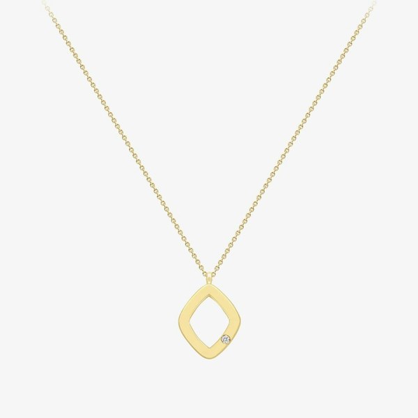 T. H. Baker 9ct Yellow Gold Diamond Open Diamond Necklace 12125147273
