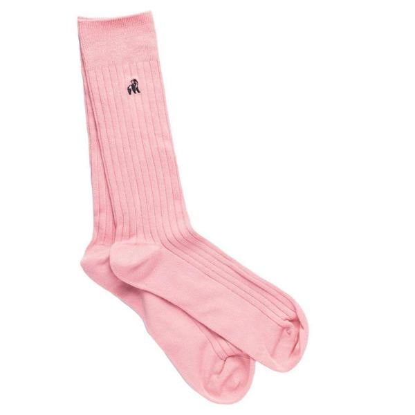 SWOLE PANDA Ribbed Bamboo Socks, Light Pink