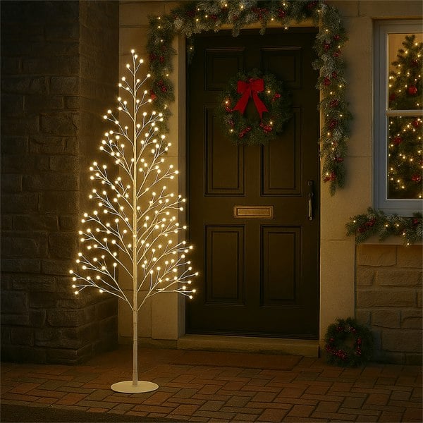 Xmas Haus 180cm 200 Warm White/w Micro Led Tree White 5M Lead