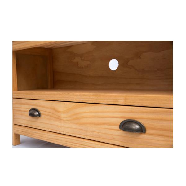 Cabinet Bits Lugo Waxed 1 Drawer TV Cabinet Brass Cup Handle