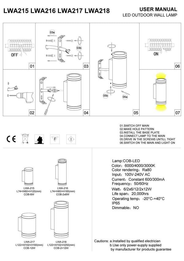 black outside up and down light installation guide