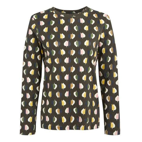 Regatta Women's Orla Kiely Leaf Print Long-Sleeved T-Shirt - Tiny Elm Grey