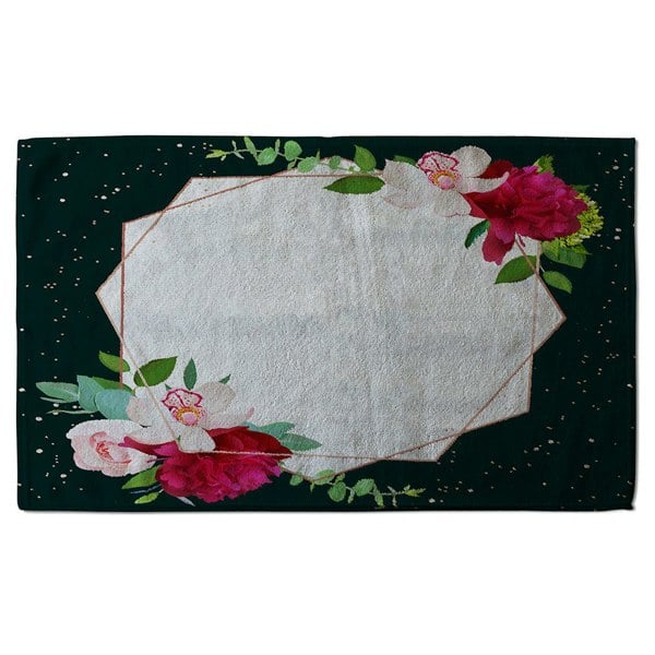 Benjamin Tate Design Bright Flowers, Dark Background (Bath Towel)