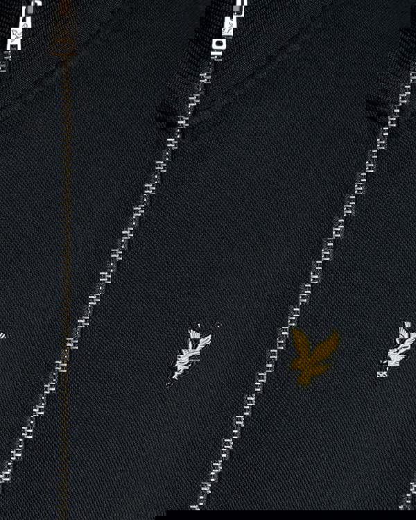 Lyle & Scott Pique Mens Full Zip Sweatshirt - Z271 Dark Navy | CHO | Designer Mens Full Zip Sweatshirts