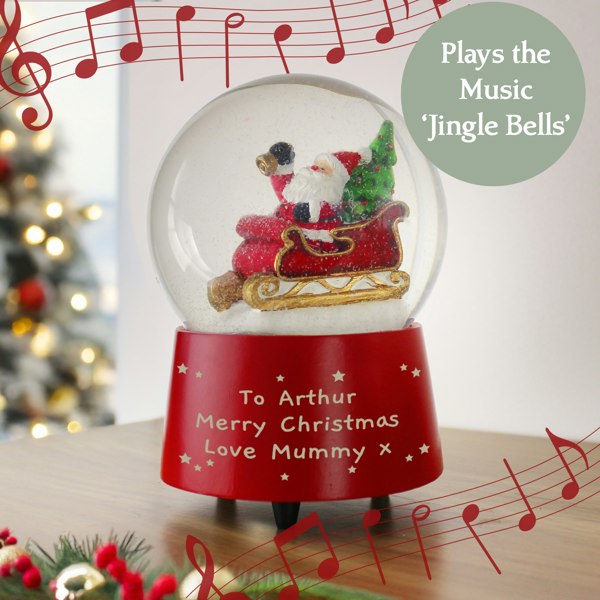 Personalised Memento Company Personalised Message Musical Santa Globe