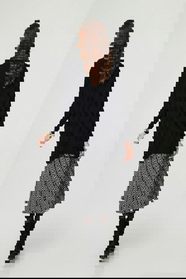 Black | High Neck Batwing Sleeve Relaxed Jumper
