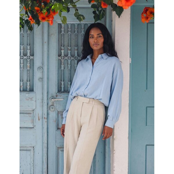 Blue Vanilla Relaxed Button-Up Shirt