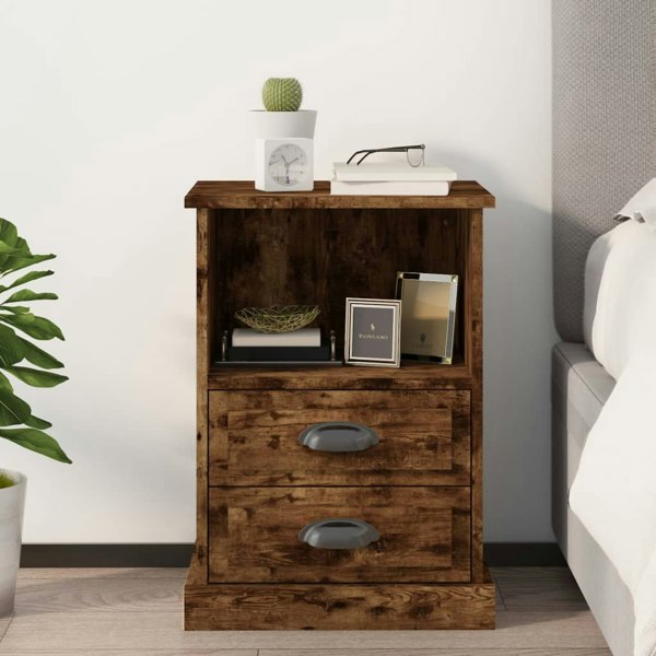 Berkfield Bedside Cabinet Smoked Oak 43x36x60 cm