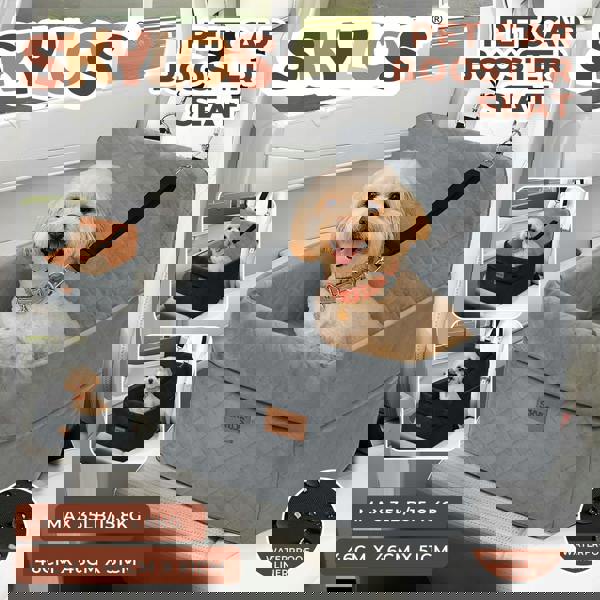 Skylos Dog Car Seat for Small Dogs Cats Cosy Pet Travel Bed with Safety Leash