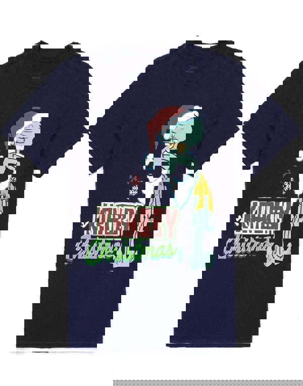 SpongeBob SquarePants Mens Blue Squidward Short Sleeved T-Shirt