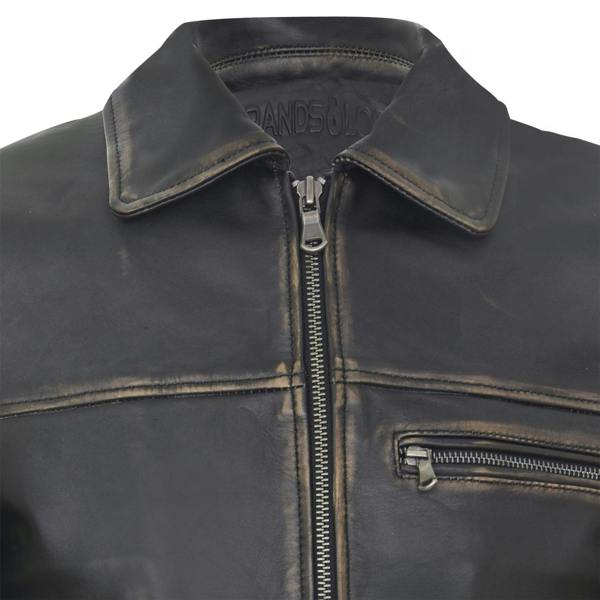 Infinity Leather Mens Classic Cow Hide Leather Biker Jacket