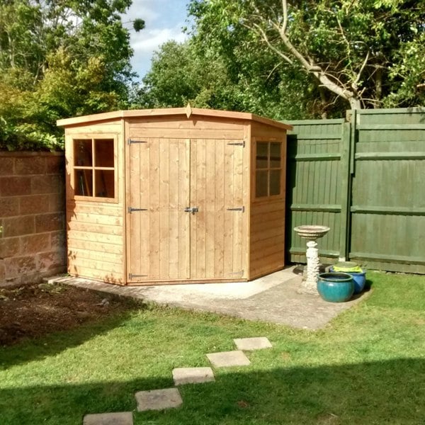 Shire Corner Shed 8x8 12mm interlock Clad wooden Shed - Best Shed