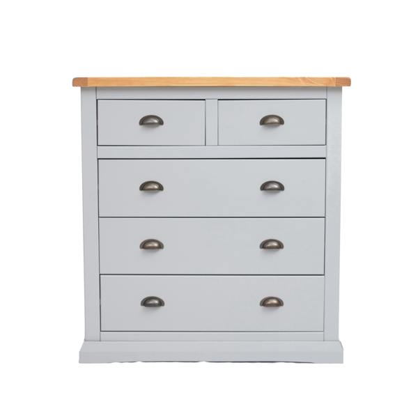 Loreo 5 Drawer Chest of Drawers Brass Cup Handle