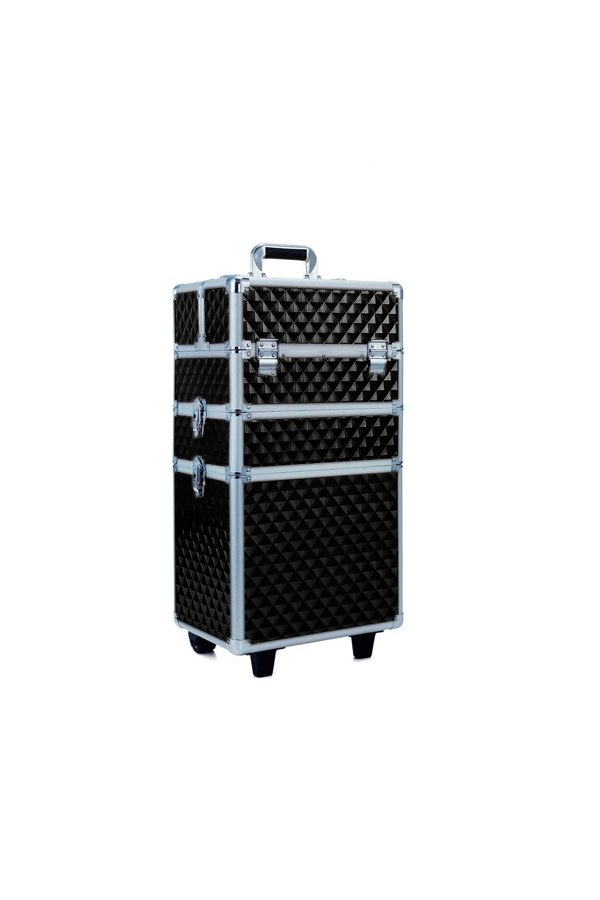 Living and Home 3 in 1 Diamond Pattern Cosmetic Makeup Train Case