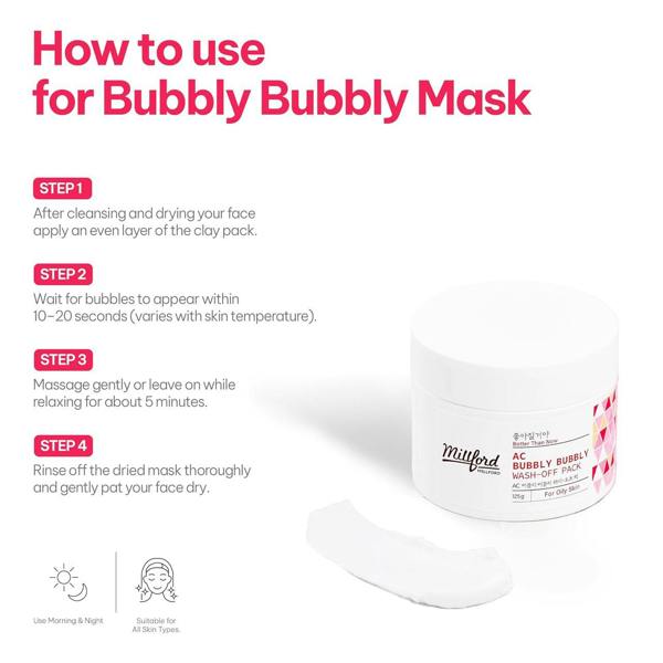 MILLFORD AC Bubbly Bubbly Wash-Off Pack 125g