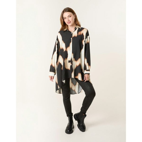 Blue Vanilla Abstract Cow-Print Shirt