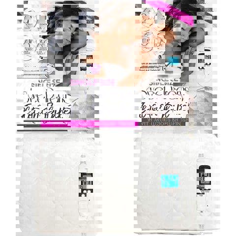 Sweet Dreams Electric Blanket Single Size - Plush Fleece Quilted - 10 Timer & 9 Heat Settings - Overheat Protection