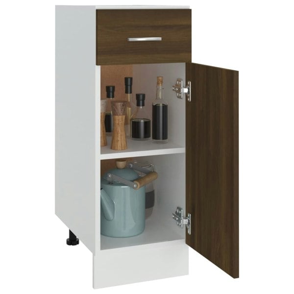 Berkfield Drawer Bottom Cabinet Brown Oak 30x46x81.5 cm Engineered Wood