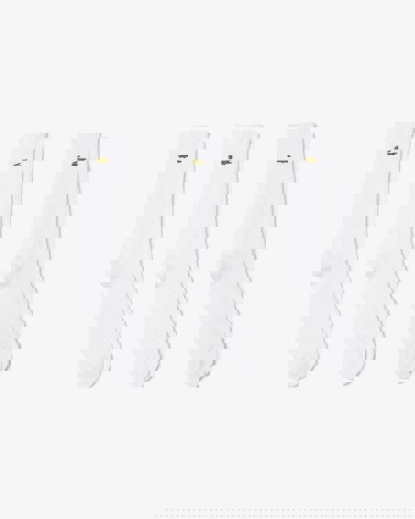 Lacoste 3 Pack Sport Mens High Cut Socks - White/White-White Z92