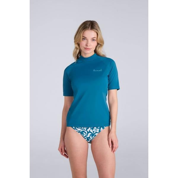 Animal Womens/Ladies Daisy Logo Recycled Rash Guard - Teal - 