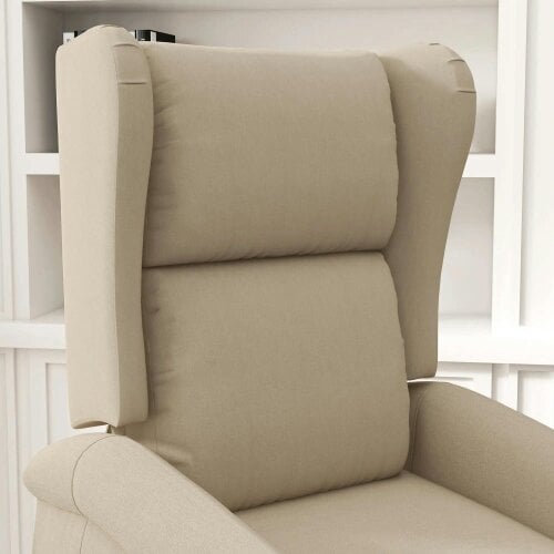 Bobobiy Power Lift Recliner Armchair, Electric Lift Chair for Elderly, Fabric Riser and Reclining Chair with Remote Control, Beige