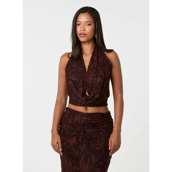 Pink Vanilla Jersey Jacquard Halter Top