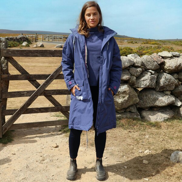 Lazy Jacks LJ159 - Ladies Long Snug Lined Coat - Twilight