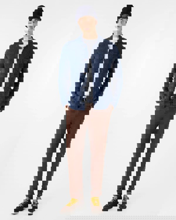 Oliver Sweeney Heywood Mens Alpaca Wool Blend Knitted Overshirt - Navy