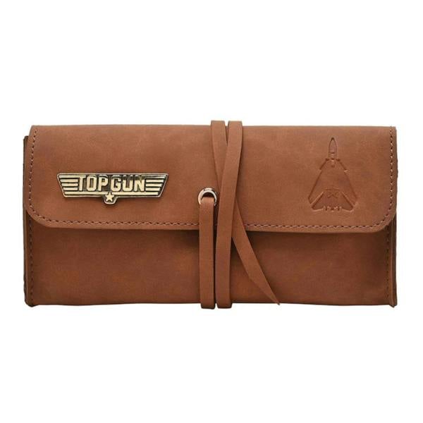 Widdop & Co Top Gun PU Leather Sunglasses Case Brown
