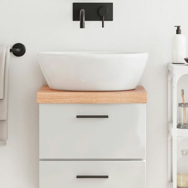 Berkfield Bathroom Countertop Light Brown 40x30x6 cm Treated Solid Wood