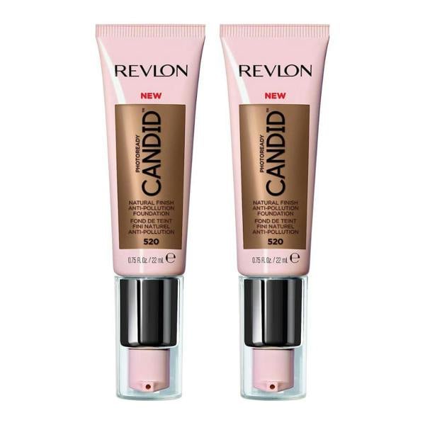 Revlon 2 x Revlon Photoready Candid Natural Finish Foundation 22ml - 520 Cocoa