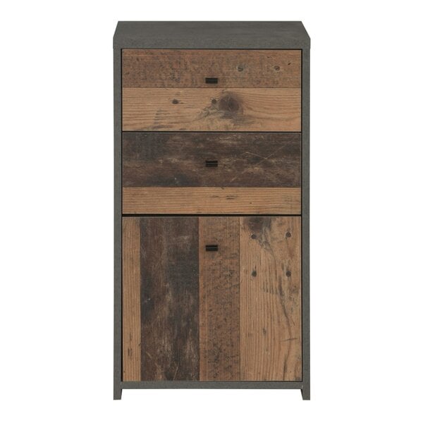 Wyld Haus Willowmere Vintaeg Wood Chest Storage Cabinet 2 Drawers 1 Door