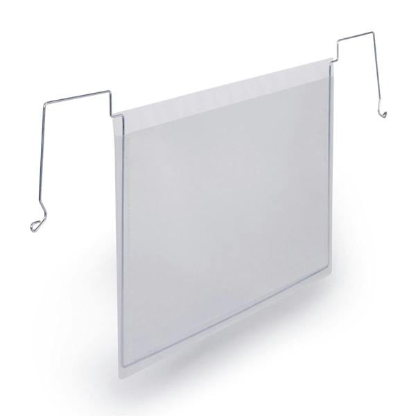 Durable Wire Hanging Document Pocket | Ticket Holder | 50 Pack | A5 Clear