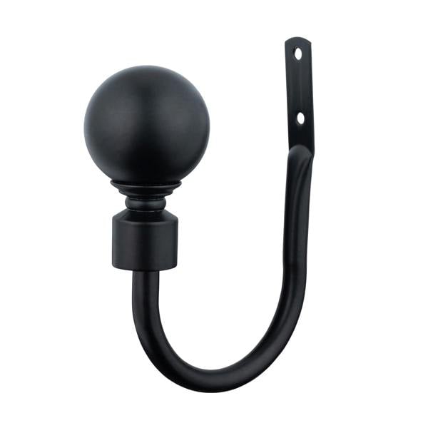 A.Unique Home Plain Round Ball Metal Extendable Curtain Pole with Rings and Fittings, In a Variety of Colours and Sizes (25/28mm)