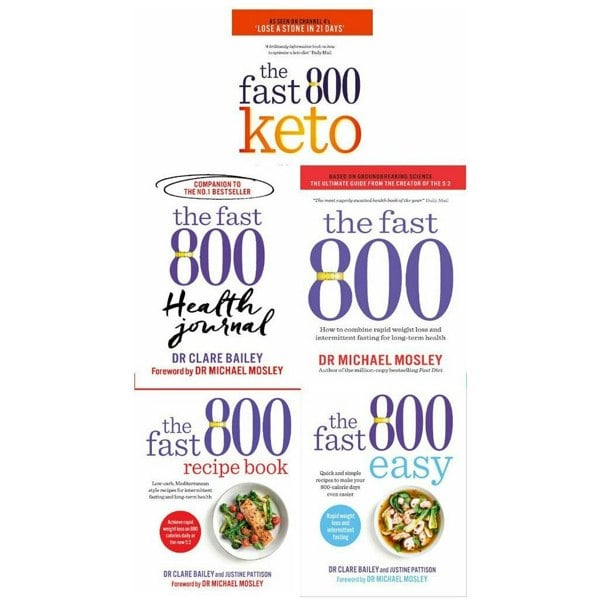 The Fast 800 Series 5 Books Set (The Fast 800, Keto, Easy, Recipe Book, Health Journal)