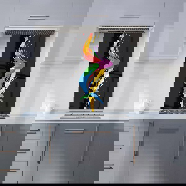 Warren Reed - Designer Vibrant Flow: Abstract Pride Fish Kitchen Splashback