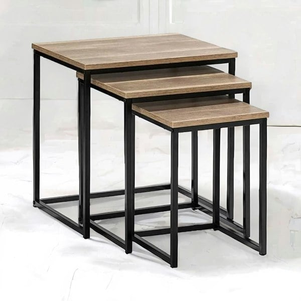 Rafaelo Mobilia 3 Nest Of Tables Oak