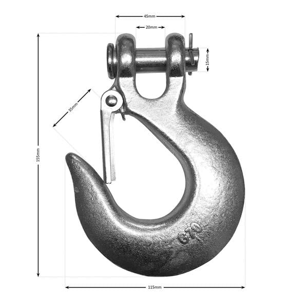 Winchmax 10,000lb (4,536kg) Hydraulic Winch 25m x 91mm Steel Rope 3/8 Inch Clevis Hook