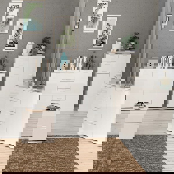 Furniture To Go Sienna Bedside in White/White High Gloss